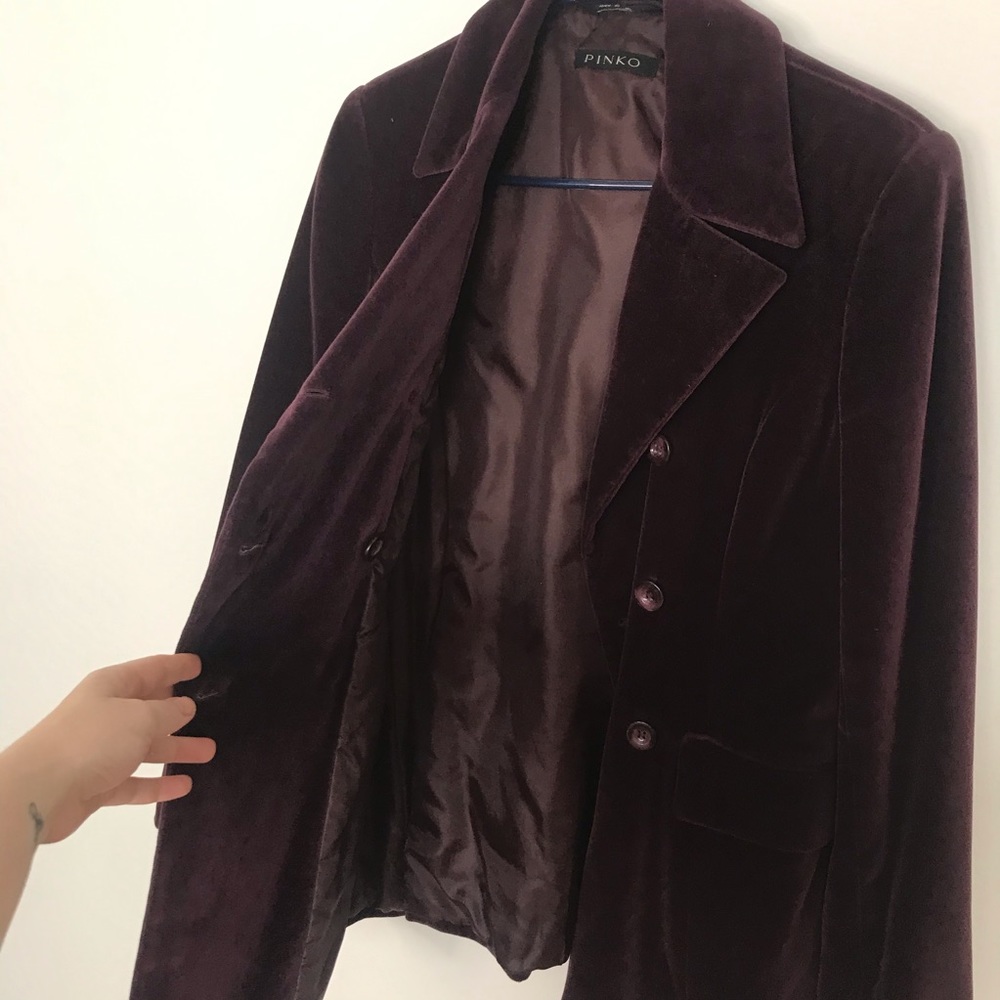 Purple suede Pinko double breasted coat